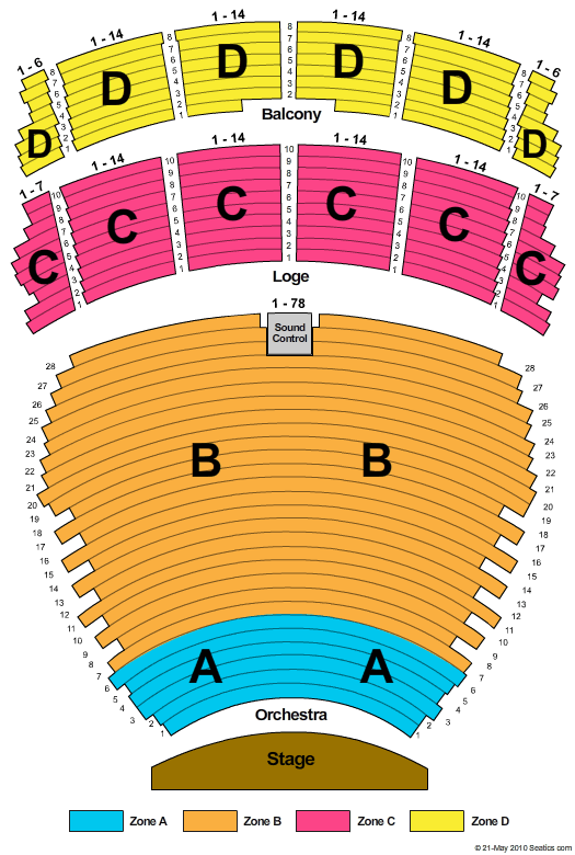 Terrace Theater - Long Beach Convention Center Seating Chart